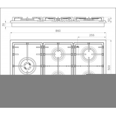 FOSTER 7016032 PIANO COTTURA 90 CM ACCIAIO INOX 5 FUOCHI GRIGLIE GHISA