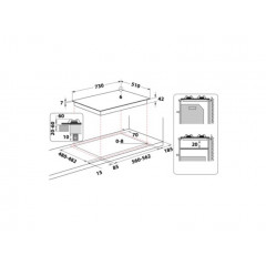 WHIRLPOOL GOA7523/WH PIANO COTTURA 75 CM 5 FUOCHI IN VETRO TEMPERATO BIANCO