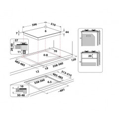 HOTPOINT HAGS61FBK PIANO COTTURA A GAS IN VETRO NERO 60 CM 4 BRUCIATORI