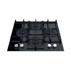 HOTPOINT HAGS61FBK PIANO COTTURA A GAS IN VETRO NERO 60 CM 4 BRUCIATORI