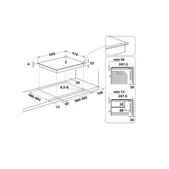 WHIRLPOOL SMO6540F/BT/IXL PIANO COTTURA INDUZIONE FLEXIMAX 6 ZONE COTTURA