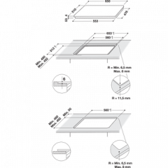 WHIRLPOOL SMP 658C/NE/IXL PIANO COTTURA INDUZIONE 4 ZONE 65 CM VETRO NERO