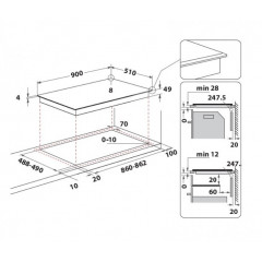 HOTPOINT HT1090BA PIANO COTTURA A INDUZIONE FLEXI DUO 5 PIASTRE DI COTTURA NERO