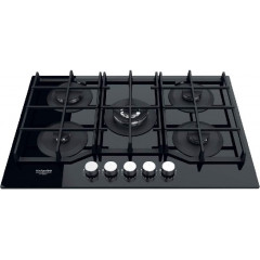 HOTPOINT HAGS 72F/BK PIANO COTTURA 5 FUOCHI 73CM VETRO 9LIVELLI POTENZA NERO