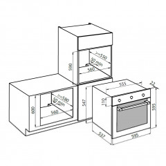 FOSTER  7122055 FORNO ELETTRICO INCASSO INOX EASY CLEAN 70 LT 60 CM CLASSE A