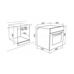 ELLECI FGPP60240NS FORNO ELETTRICO DA INCASSO VENTILATO 78LITRI NERO