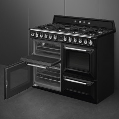 SMEG TR4110BL1 CUCINA VICTORIA NERA TERMOVENTILATA 110x60 3 FORNI VAPOR CLEAN