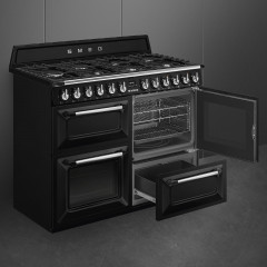 SMEG TR4110BL1 CUCINA VICTORIA NERA TERMOVENTILATA 110x60 3 FORNI VAPOR CLEAN