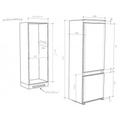 CANDY CBL3518EVW FRIGORIFERO INCASSO COMBINATO MULTIFLOW STATICO CLASSE E