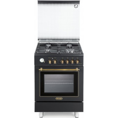 DELONGHI PEMA664CED CUCINA 60X60 4 FUOCHI 1 TRIPLA CORONA FORNO CL.A ANTRACITE