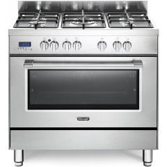 DELONGHI PRO96MXED CUCINA PIANO COTTURA FORNO 5 FUOCHI 90X60 PIZZA INOX