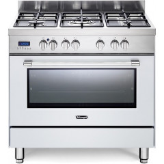 DELONGHI PRO96MWED CUCINA 90X60 FORNO MULTIF. 5 BRUCIATORI PIZZA INOX BIANCO