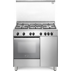 DELONGHI DGX96B5 CUCINA PIANO COTTURA 5 FUOCHI FORNO GAS GRIL 90X60 INOX