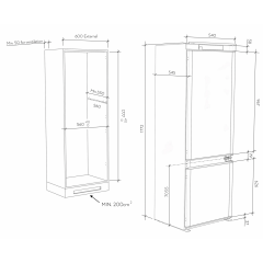 DE LONGHI F6CTNF248E FRIGORIFERO COMBINATO INCASSO NO FROST CLASSE E