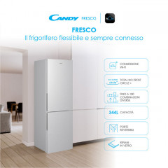 CANDY CCE4T620ES FRIGORIFERO COMBINA 377LT CLASSE E NOFROST WIFI METAL LOOK