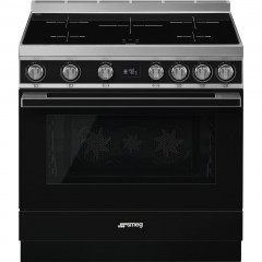 SMEG CPF9IPBL CUCINA PORTOFINO 90x60 PIANO INDUZIONE FORNO VENTILATO NERO