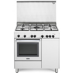 DELONGHI DGW96B5 CUCINA PIANO COTTURA 5 FUOCHI FORNO GAS GRIL 90X60 BIANCO