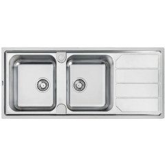 FOSTER 5812060 LAVELLO 2 VASCHE ELETTRA STD REVERSIBILE CON GOCCIOLATOIO INOX 11