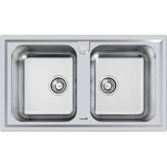 FOSTER 5886060 LAVELLO 2 VASCHE ELETTRA STD  INOX 86 CM