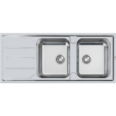 FOSTER 5812061 LAVELLO 2 VASCHE ELETTRA STD DESTRA CON GOCCIOLATOIO INOX 116 CM