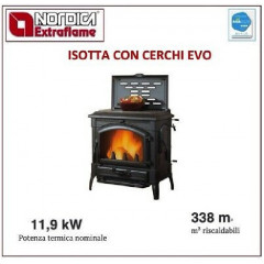 LA NORDICA ISOTTA CON CERCHI EVO STUFA LEGNA POTENZA 11,9KW GHISA 7119111