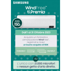 SAMSUNG WINDFREE ELITE CONDIZIONATORE 12000 BTU WIFI 21MILA MICROFORI A+++