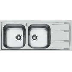 FOSTER 1972062 LAVELLO 2 VASCHE SINISTRA CON GOCCIOLATOIO FM STD INOX 116CM