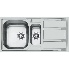 FOSTER 1973062 LAVELLO 2 VASCHE SINISTRA CON GOCCIOLATOIO FM STD INOX 97CM