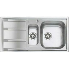 FOSTER 1973060 LAVELLO 2 VASCHE REVERSIBILE CON GOCCIOLATOIO FM STD INOX 97CM