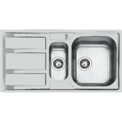 FOSTER 1973061 LAVELLO 2 VASCHE DESTRA CON GOCCIOLATOIO FM STD INOX 97CM