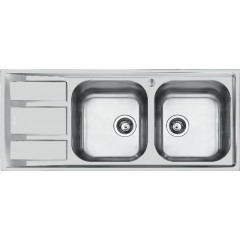 FOSTER 1972061 LAVELLO 2 VASCHE DESTRA CON GOCCIOLATOIO FM STD INOX 116CM