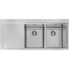 FOSTER 1252051 LAVELLO INOX 2 VASCHE MASTER DX FILO TOP 116 CM