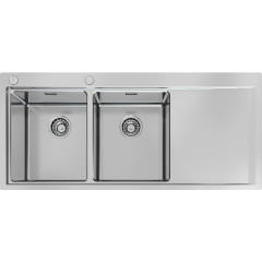 FOSTER 1252052 LAVELLO INOX 2 VASCHE MASTER SX FILO TOP 116 CM