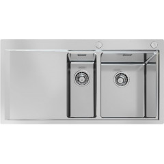 FOSTER 1251051 LAVELLO INOX 2 VASCHE MASTER DX FILO TOP 100 CM