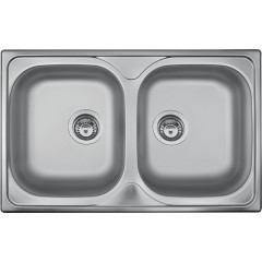 APELL OH792IPC LAVELLO OCEANO 2 VASCHE 790x500 mm PRELUCIDO INOX