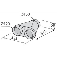 FOSTER 2523000 COLLETTORE 2 TUBI DIAMETRO 120 MM