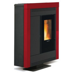 EXTRAFLAME SOUVENIR STEEL EVO BORDEAUX STUFA PELLET CANALIZZATA 10.2KW 293m3