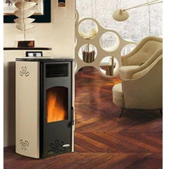 LAMINOX MARGHERITA AIR STUFA PELLET 8.9KW 230m3 RISCALDABILI COLORE AVORIO