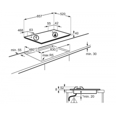 ELECTROLUX KGS9536SX PIANO COTTURA INCASSO 6 BRUCIATORI INOX GRIGLIE IN GHISA