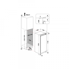 WHIRLPOOL ARG 71911 FRIGO INCASSO MONOPORTA STATICO 6° SENSO 190 LITRI