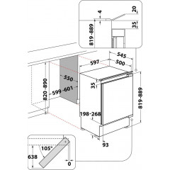 WHIRLPOOL AFB8281 CONGELATORE VERTICALE STATICO DA INCASSO 91 LITRI