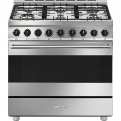 SMEG B91GMX2 CUCINA 90CM PIANO COTTURA 6 BRUCIATORI FORNO TERMOVENTILATO CL A