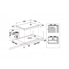 WHIRLPOOL TGML761IXR PIANO COTTURA 5 FUOCHI MULTILEVEL FLAME BOLLITURA RAPIDA