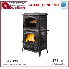 LA NORDICA ISOTTA FORNO EVO STUFA LEGNA FORNO POTENZA 9,7 KW 278 m3 7119104