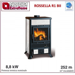 LA NORDICA ROSSELLA R1 BII STUFA LEGNA CERAMICA LIBERTY BIANCO INFINITY 7112157