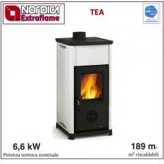 LA NORDICA TEA STUFA LEGNA BIANCA POTENZA TERMICA 6,6KW RISCALDA 189 m3 7111810