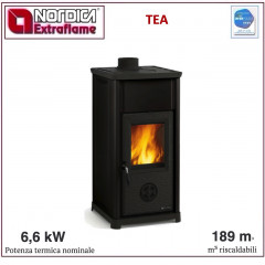 LA NORDICA TEA STUFA LEGNA NERO ANTRACITE RIVESTIMENTO 6,6KW A+ 7111805