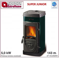 LA NORDICA SUPER JUNIOR STUFA LEGNA FOCOLARE GHISA POTENZA 5 KW VERDE 7111072