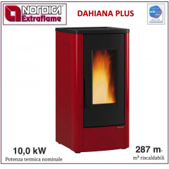 EXTRAFLAME DAHIANA PLUS STUFA PELLET 10KW BORDEAUX CANALIZZATA 1284050