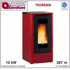 EXTRAFLAME TEOREMA STUFA PELLET 10KW BORDEAUX TOP MAIOLICA PROMO FINO AL 31/03